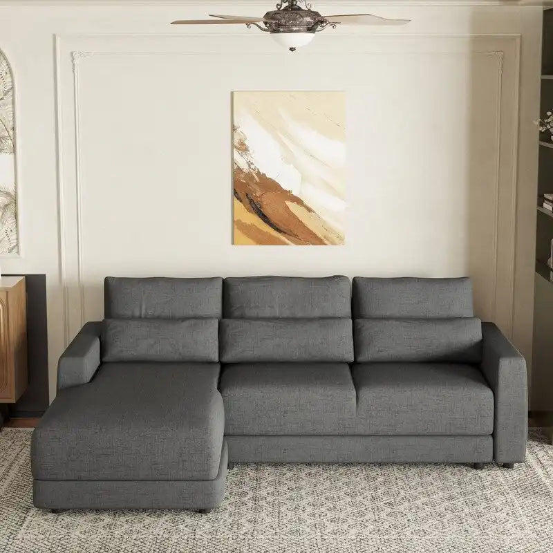 92,9W L-förmiges Modulsofa mit Kissen und 3 Dekokissen
