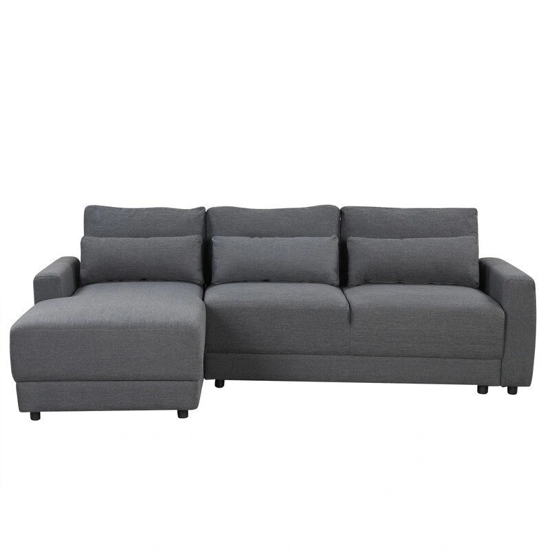 92,9W L-förmiges Modulsofa mit Kissen und 3 Dekokissen