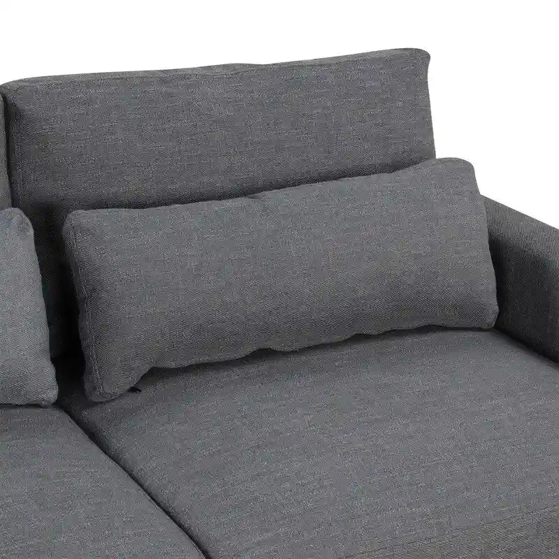 92,9W L-förmiges Modulsofa mit Kissen und 3 Dekokissen