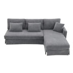 Modernes L-förmiges Cord-Sofa mit umkehrbarer Recamiere von Harper&Bright Designs