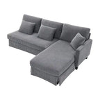 Modernes L-förmiges Cord-Sofa mit umkehrbarer Recamiere von Harper&Bright Designs