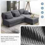 Modernes L-förmiges Cord-Sofa mit umkehrbarer Recamiere von Harper&Bright Designs
