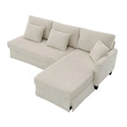 Modernes L-förmiges Cord-Sofa mit umkehrbarer Recamiere von Harper&Bright Designs