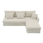 Modernes L-förmiges Cord-Sofa mit umkehrbarer Recamiere von Harper&Bright Designs
