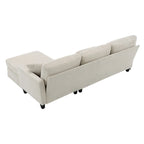 Modernes L-förmiges Cord-Sofa mit umkehrbarer Recamiere von Harper&Bright Designs