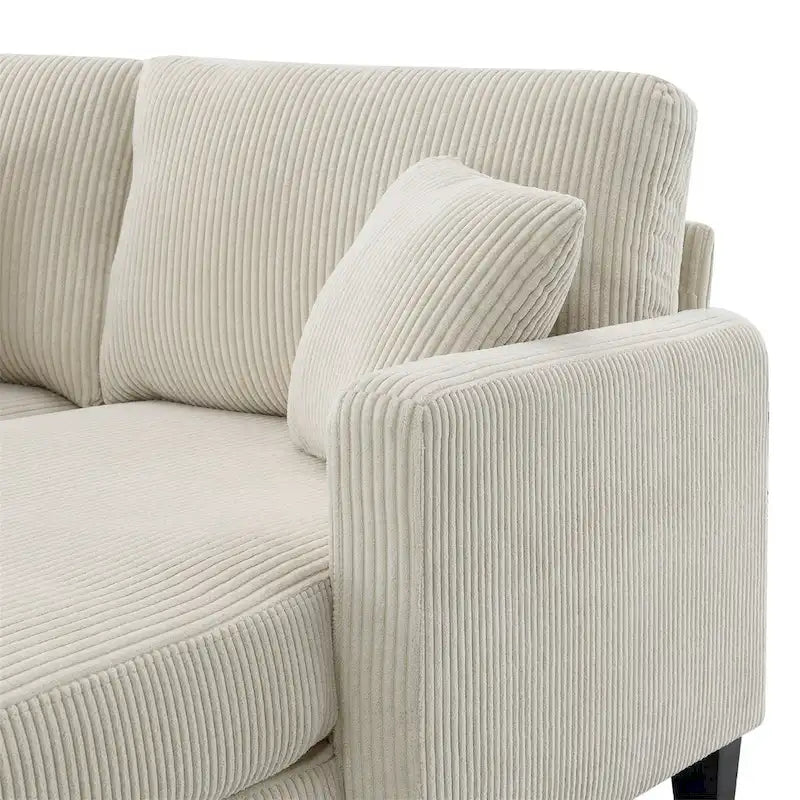 Modernes L-förmiges Cord-Sofa mit umkehrbarer Recamiere von Harper&Bright Designs