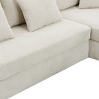 Modernes L-förmiges Cord-Sofa mit umkehrbarer Recamiere von Harper&Bright Designs