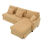 Modernes L-förmiges Cord-Sofa mit umkehrbarer Recamiere von Harper&Bright Designs