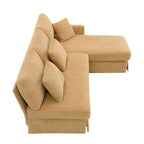 Modernes L-förmiges Cord-Sofa mit umkehrbarer Recamiere von Harper&Bright Designs
