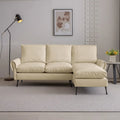 Modernes L-förmiges Sofa aus Kunstleder mit umkehrbarer Recamiere