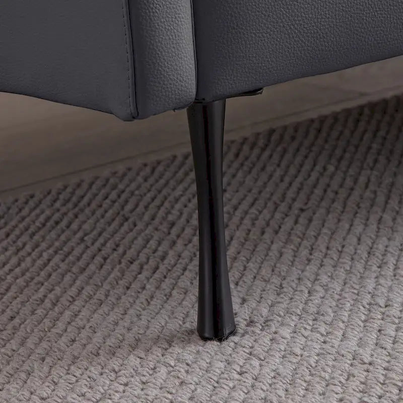 Modernes L-förmiges Sofa aus Kunstleder mit umkehrbarer Recamiere