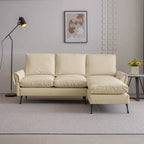 Modernes L-förmiges Sofa aus Kunstleder mit umkehrbarer Recamiere