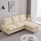 Modernes L-förmiges Sofa aus Kunstleder mit umkehrbarer Recamiere