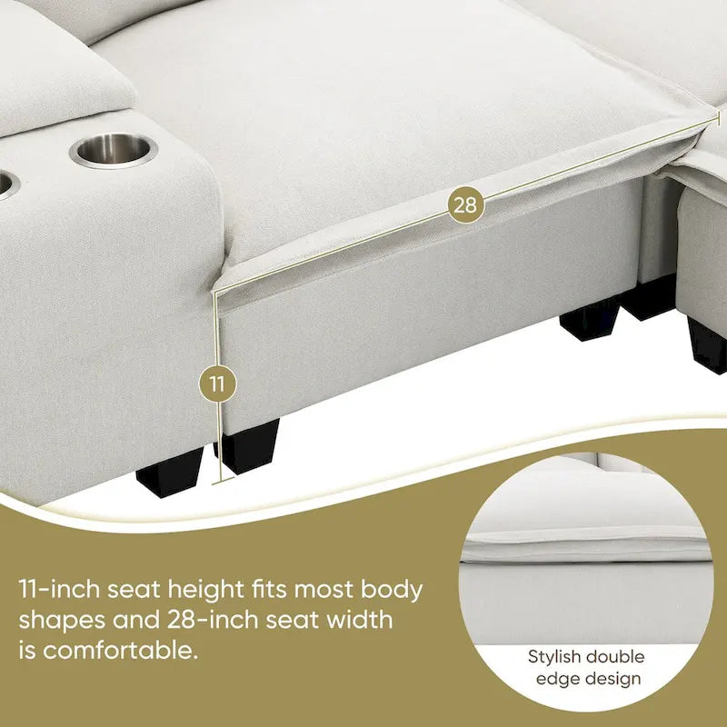 Harper&Bright Designs Modernes multifunktionales Sektionssofa Wolke