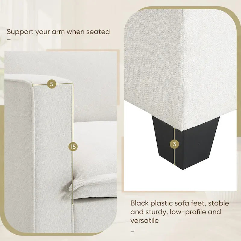 Harper&Bright Designs Modernes multifunktionales Sektionssofa Wolke