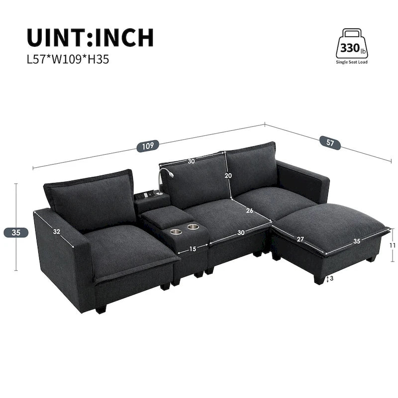 Harper&Bright Designs Modernes multifunktionales Sektionssofa Wolke