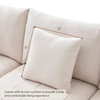 Modernes L-förmiges Ecksofa mit vertikalen Streifen, 2 Kissen, Ottomane, verschiedene Kombinationen, Beige