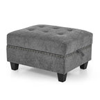 Graues Chenille L-förmiges modulares Ecksofa mit drei einzelnen Sesseln und drei Ecken – 116 B x 89,5 T x 36,5 H