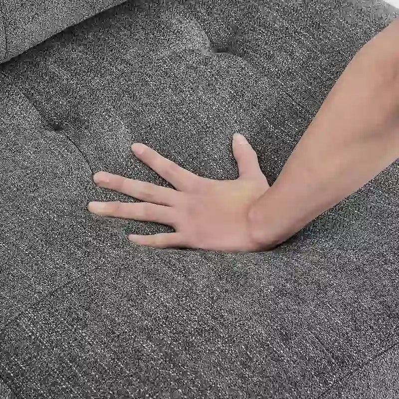 Graues Chenille L-förmiges modulares Ecksofa mit drei einzelnen Sesseln und drei Ecken – 116 B x 89,5 T x 36,5 H