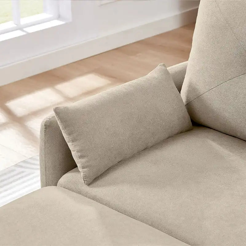 77.36 L-förmiges Sektionalsofa mit seitlicher Aufbewahrungstasche und umkehrbarem Ottoman