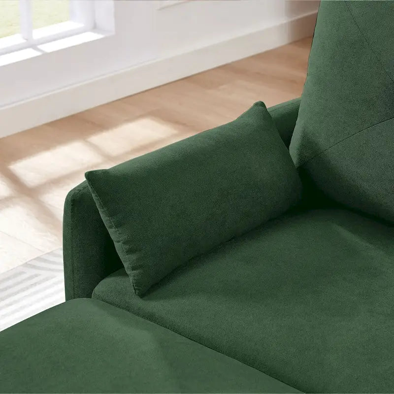 77.36 L-förmiges Sektionalsofa mit seitlicher Aufbewahrungstasche und umkehrbarem Ottoman