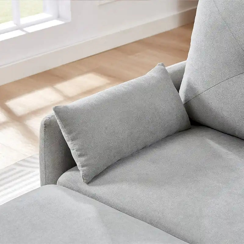 77.36 L-förmiges Sektionalsofa mit seitlicher Aufbewahrungstasche und umkehrbarem Ottoman