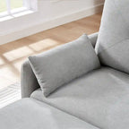 77.36 L-förmiges Sektionalsofa mit seitlicher Aufbewahrungstasche und umkehrbarem Ottoman