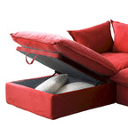 U-förmiges Sektionalsofa für das Wohnzimmer, wandelbares Sektionssofa aus Samt mit Ottomanen