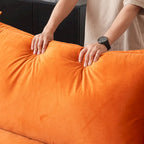 U-förmiges Sektionalsofa für das Wohnzimmer, wandelbares Sektionssofa aus Samt mit Ottomanen
