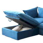 U-förmiges Sektionalsofa für das Wohnzimmer, wandelbares Sektionssofa aus Samt mit Ottomanen