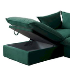 U-förmiges Sektionalsofa für das Wohnzimmer, wandelbares Sektionssofa aus Samt mit Ottomanen