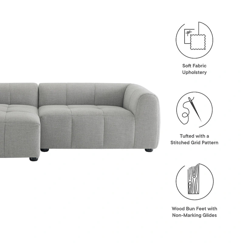 Liana Modulares Polstersofa mit Récamiere, linke Ausrichtung
