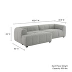 Liana Modulares Polstersofa mit Récamiere, linke Ausrichtung