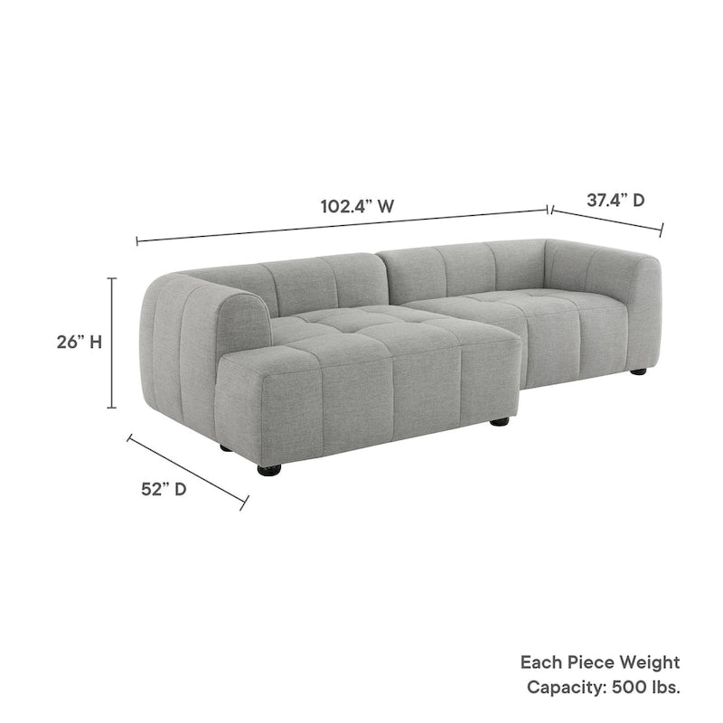 Liana Modulares Polstersofa mit Récamiere, linke Ausrichtung