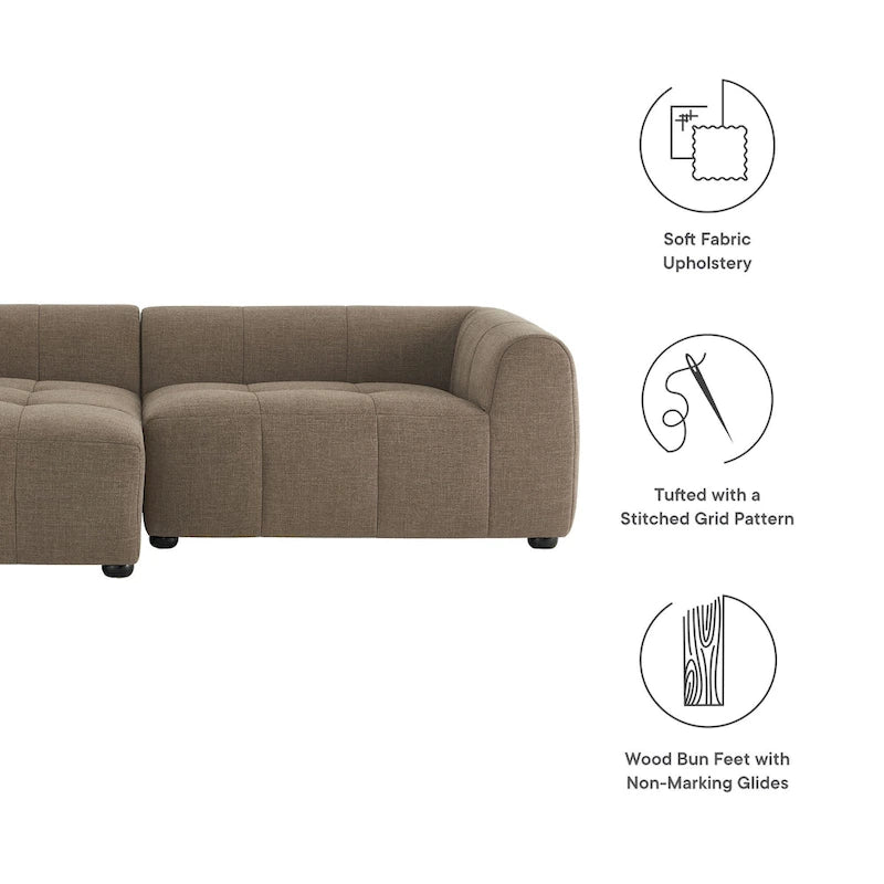 Liana Modulares Polstersofa mit Récamiere, linke Ausrichtung
