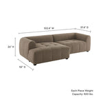 Liana Modulares Polstersofa mit Récamiere, linke Ausrichtung