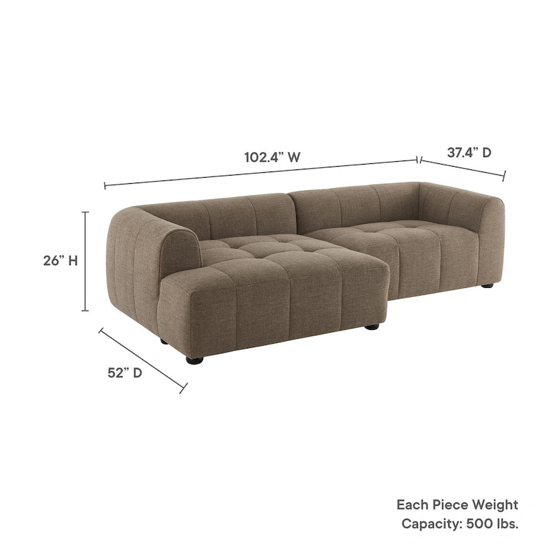 Liana Modulares Polstersofa mit Récamiere, linke Ausrichtung
