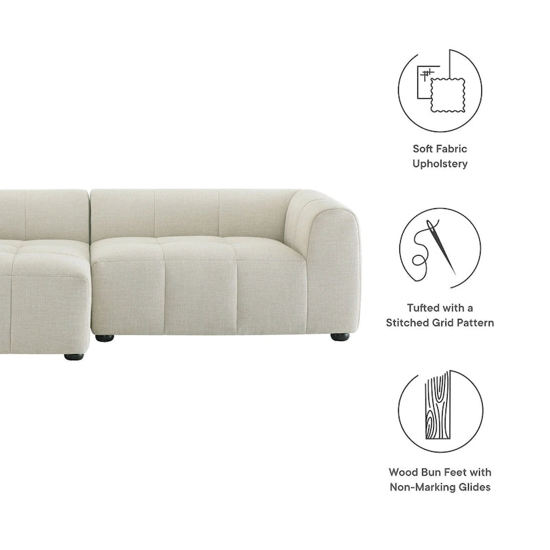 Liana Modulares Polstersofa mit Récamiere, linke Ausrichtung