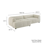 Liana Modulares Polstersofa mit Récamiere, linke Ausrichtung