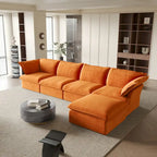 Modulares Schnittsofa, 162.98 Samt L-förmiges Sofa mit Ottomane