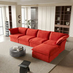 Modulares Schnittsofa, 162.98 Samt L-förmiges Sofa mit Ottomane