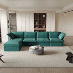 Modulares Schnittsofa, 162.98 Samt L-förmiges Sofa mit Ottomane