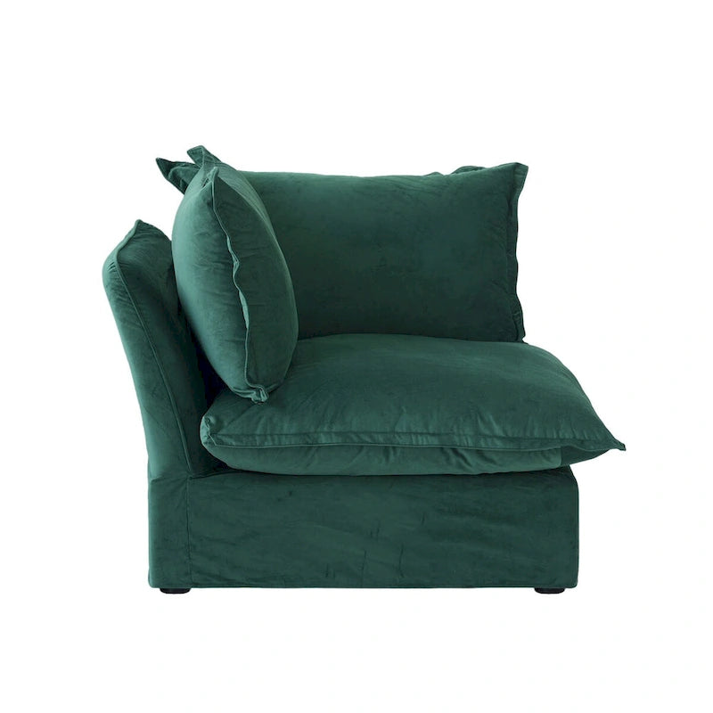 Modulares Schnittsofa, 162.98 Samt L-förmiges Sofa mit Ottomane