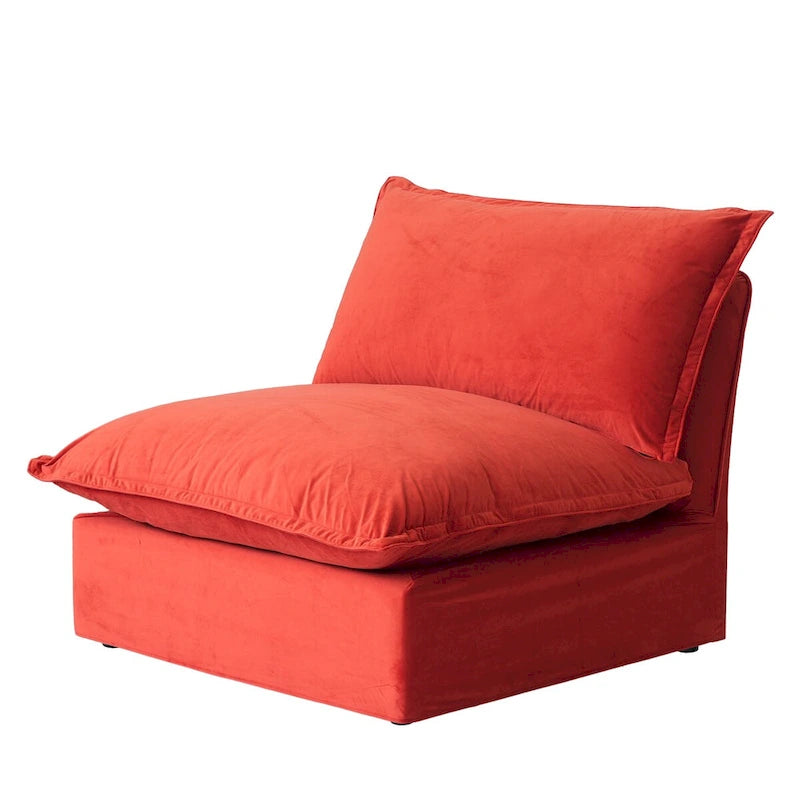 Modulares Schnittsofa, 162.98 Samt L-förmiges Sofa mit Ottomane