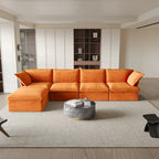 Modulares Schnittsofa, 162.98 Samt L-förmiges Sofa mit Ottomane