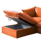 Modulares Schnittsofa, 162.98 Samt L-förmiges Sofa mit Ottomane