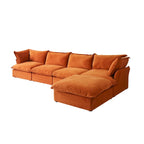 Modulares Schnittsofa, 162.98 Samt L-förmiges Sofa mit Ottomane