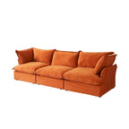 3-Sitzer Samtsofa Cloud Sectional, Daunenfeder breite tiefe Sitzfläche modulares Sofa