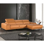 Furniture of America Jacques Modernes, niedriges L-förmiges Ledersofa mit Chaise Longue