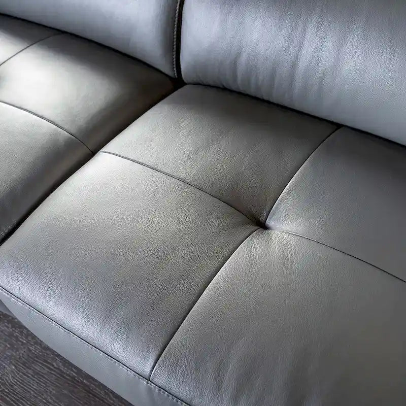 Furniture of America Jacques Modernes, niedriges L-förmiges Ledersofa mit Chaise Longue